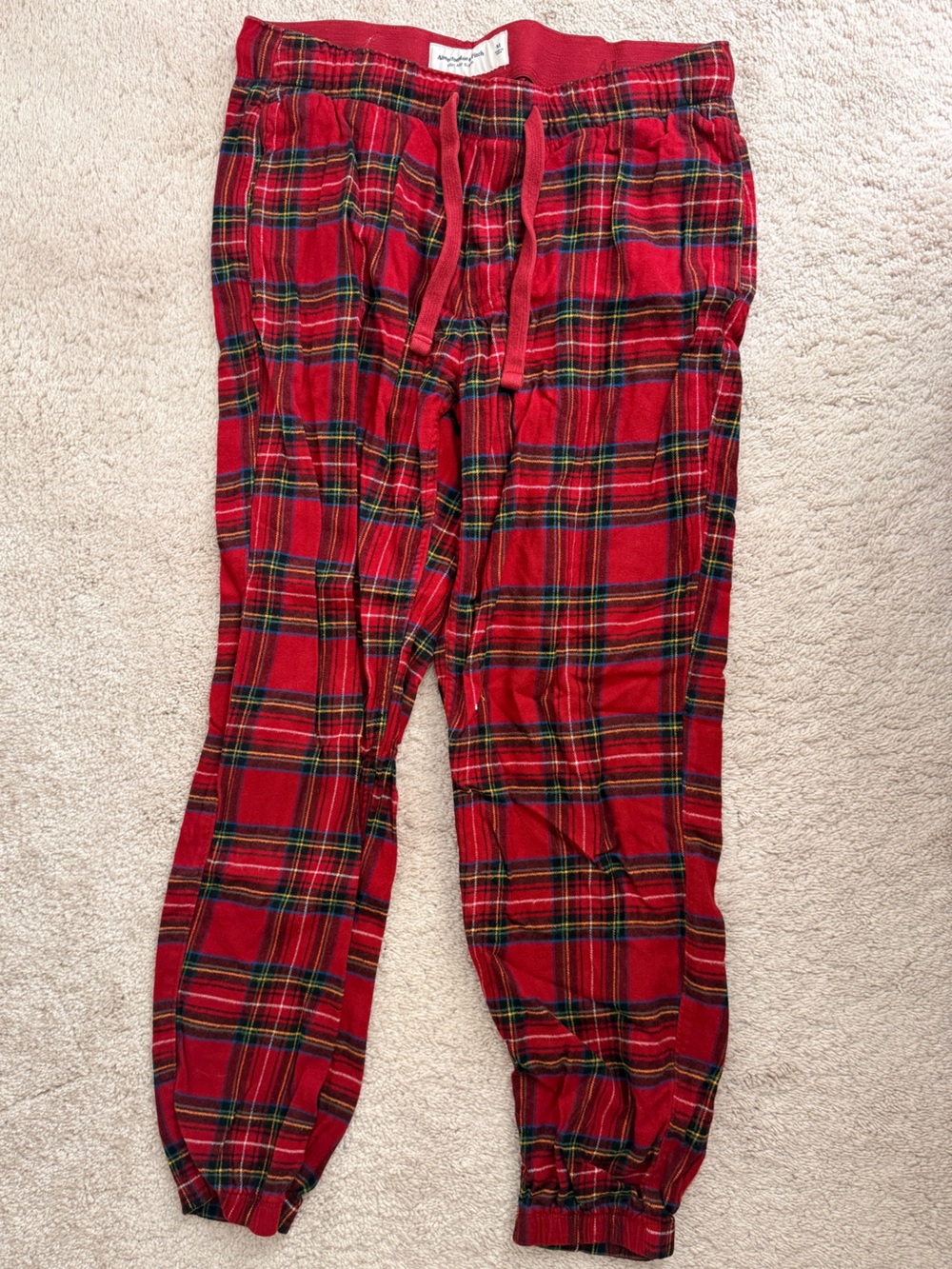 Abercrombie & Fitch Soft A&F sleep Red Plaid Pajama Pants, jogger style